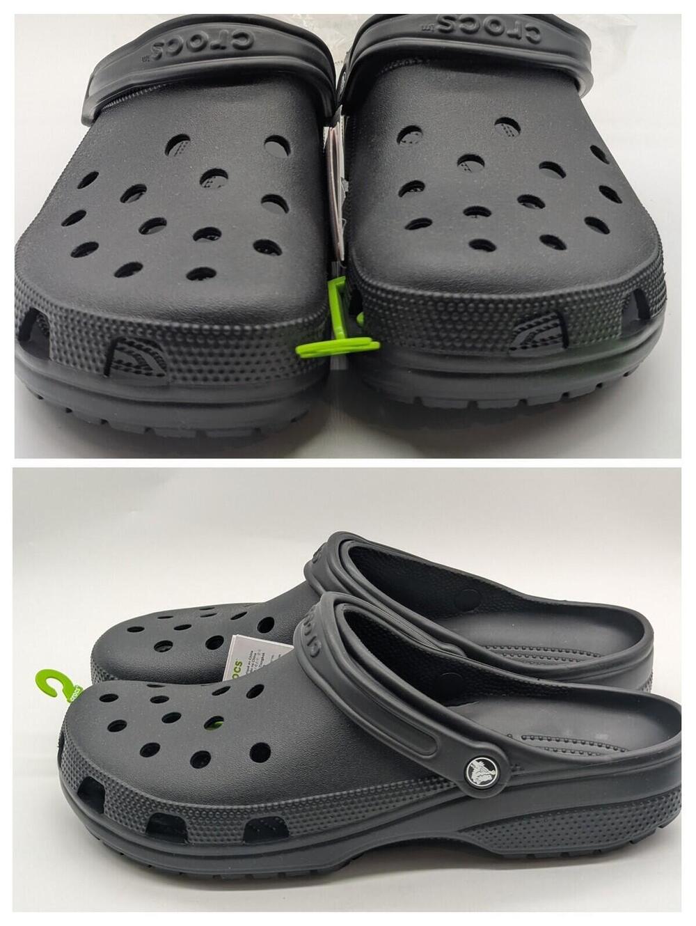 Crocs Classic 10001-001 Black Clog Sandals Water Shoes Sandal Mens Size 12 New
